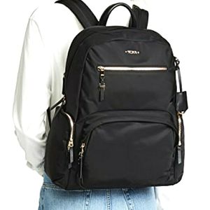 Tumi Voyager Carson Backpack Black and Silver Hardware